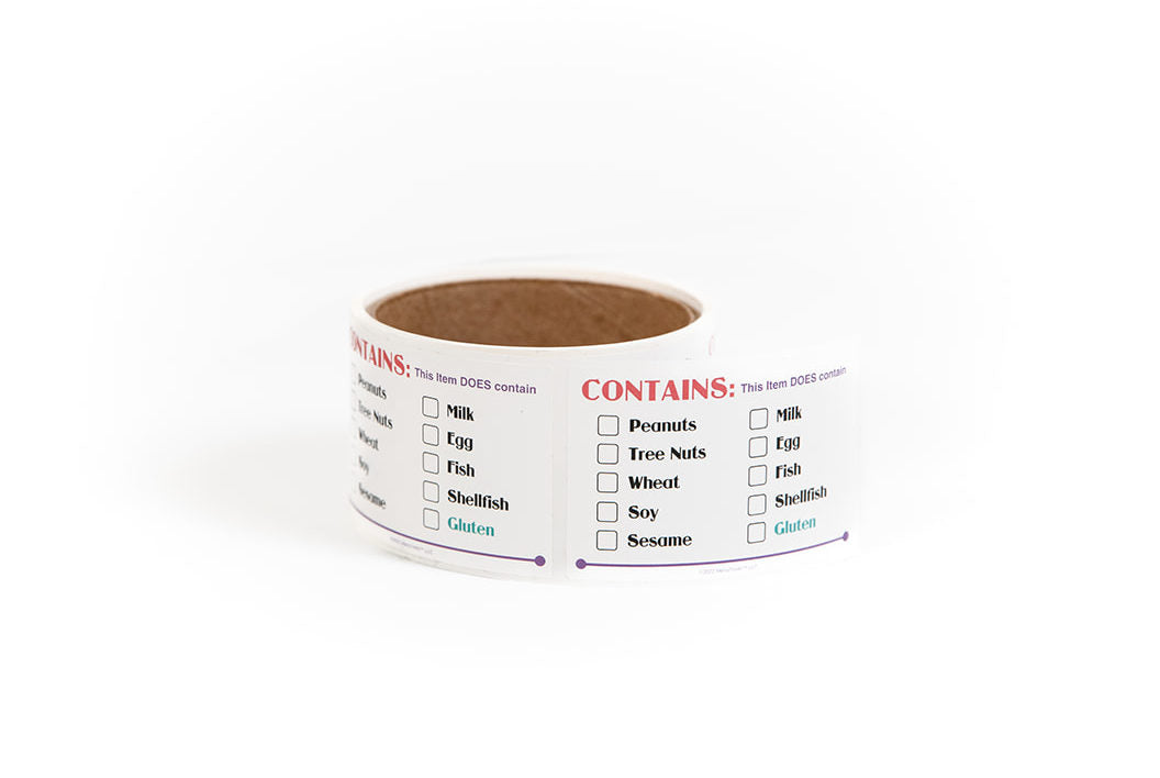 Stickers: Contains Allergens and/or Gluten