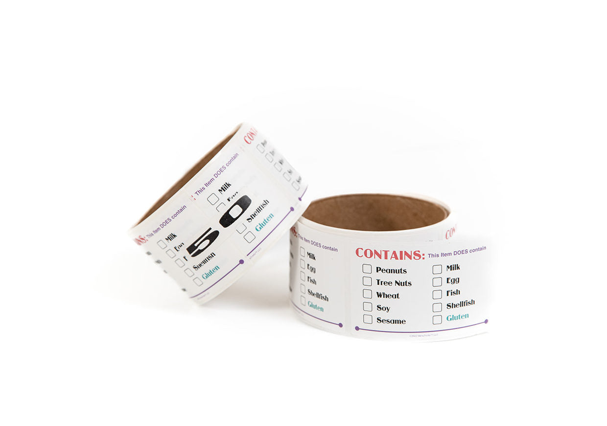 Stickers: Contains Allergens and/or Gluten