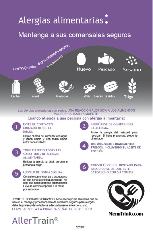 Food Allergy Poster (Spanish)